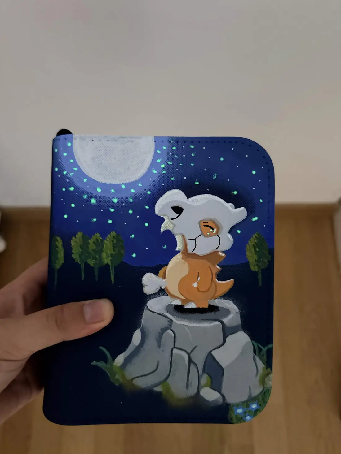 Binder Pokémon personnalisé peint à la main, phosphorescent, Osselait