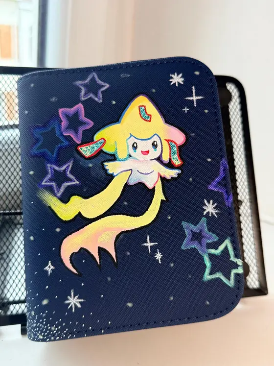 Binder Pokémon personnalisé peint à la main, phosphorescent, Jirachi