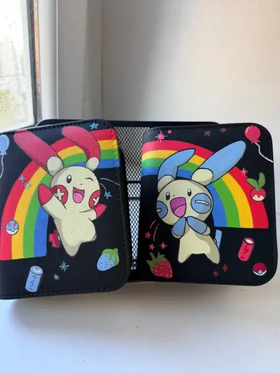 Duo de Binder Pokémon personnalisé peint à la main, phosphorescent, Posipi et Negapi