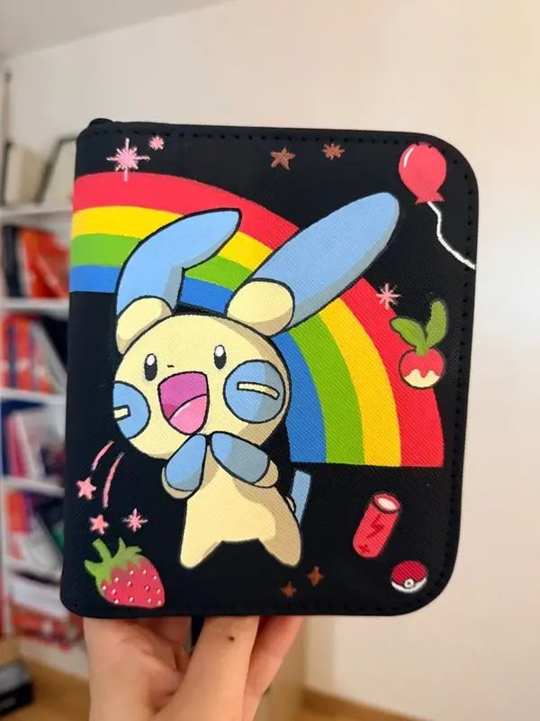 Duo de Binder Pokémon personnalisé peint à la main, phosphorescent, Posipi et Negapi