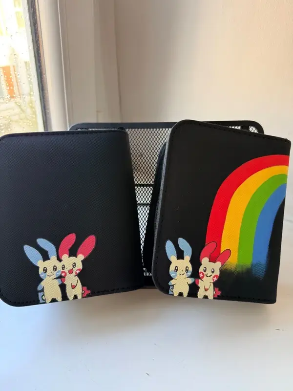 Duo de Binder Pokémon personnalisé peint à la main, phosphorescent, Posipi et Negapi